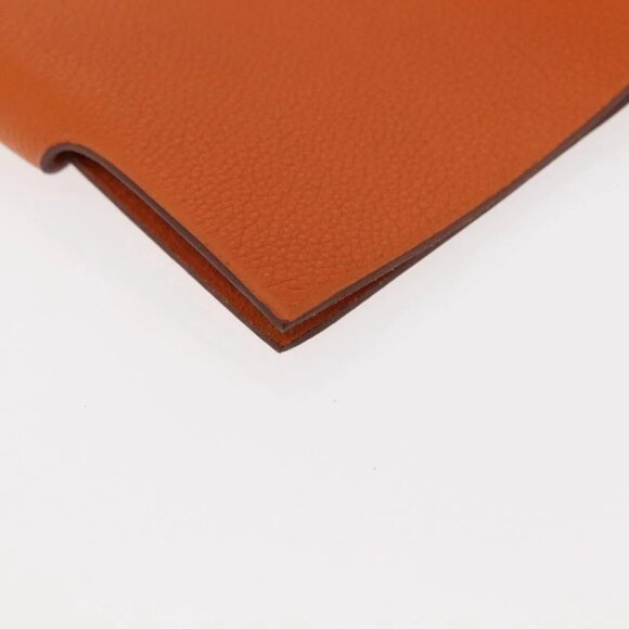 HERMES Day Planner Cover Leather Orange Silver Auth 147237 - Picture 4 of 16